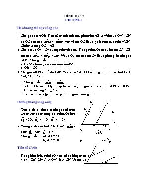 Bài tập Chương I+II - Hình học Lớp 7